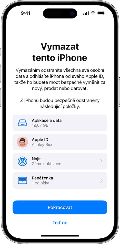 iPhone a výmaz do továrního nastavení