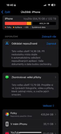 Jak uvolnit místo v iPhone