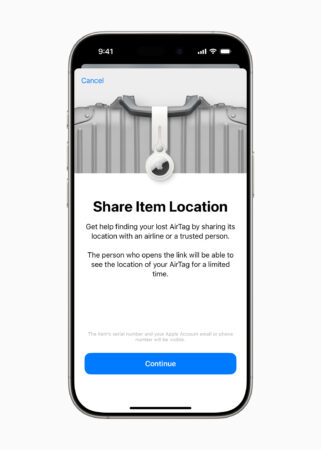 AirTag sdílení polohy